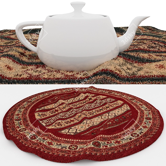 Versatile Round Rug Set 3D model image 3