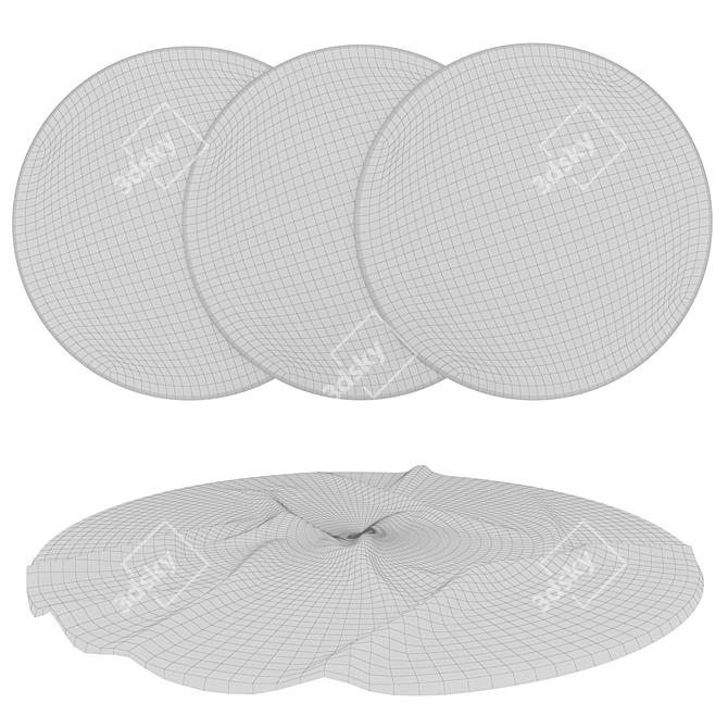 Versatile Round Rug Set 3D model image 7