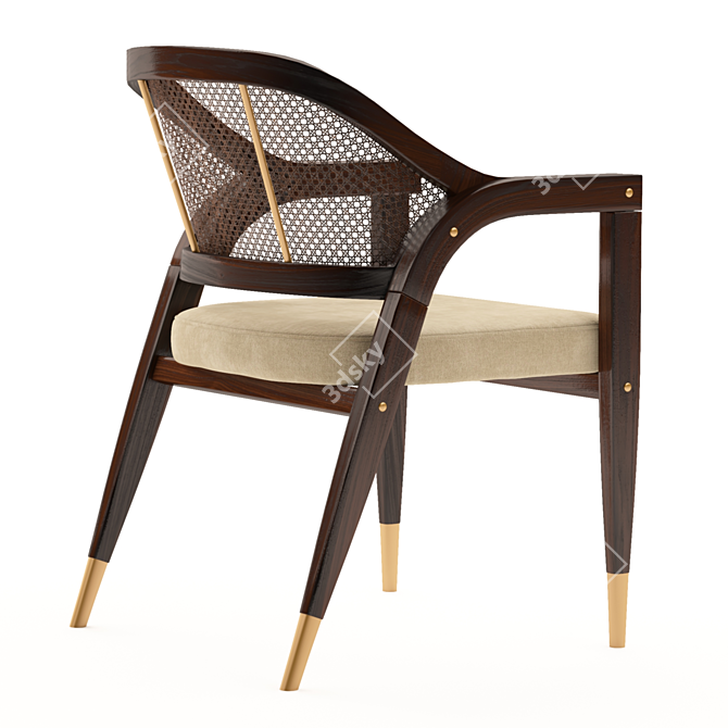 Elegant Wormley Dining Chair 3D model image 2