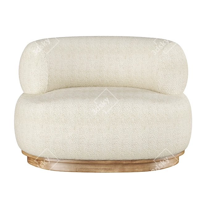 Elegant Emmanuelle Split Armchair 3D model image 2