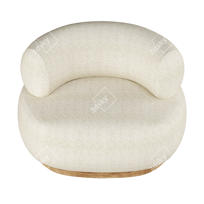 Elegant Emmanuelle Split Armchair 3D model image 5