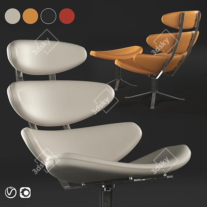 Modern Corona Chair SY: Stylish Armchair by Amir Sayyadi 3D model image 2