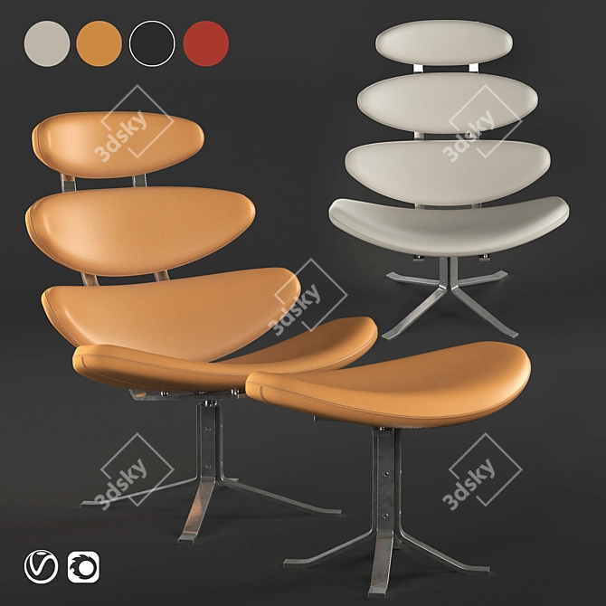 Modern Corona Chair SY: Stylish Armchair by Amir Sayyadi 3D model image 3