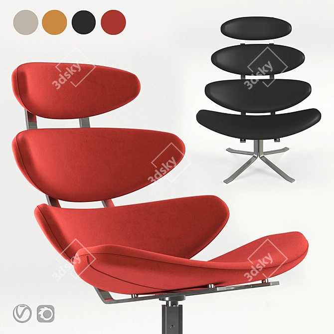 Modern Corona Chair SY: Stylish Armchair by Amir Sayyadi 3D model image 4