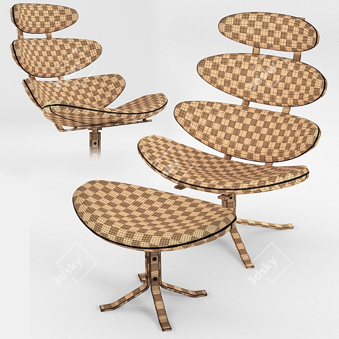 Modern Corona Chair SY: Stylish Armchair by Amir Sayyadi 3D model image 5