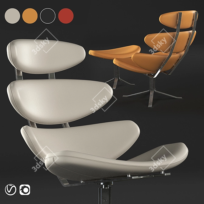 Modern Corona Chair SY: Stylish Armchair by Amir Sayyadi 3D model image 7