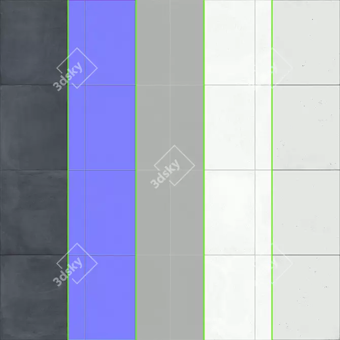 Indigo Cement Tile Collection 3D model image 3