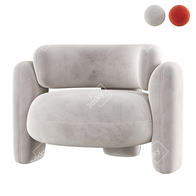  Embrace Armchair: Modern Comfort 3D model image 1