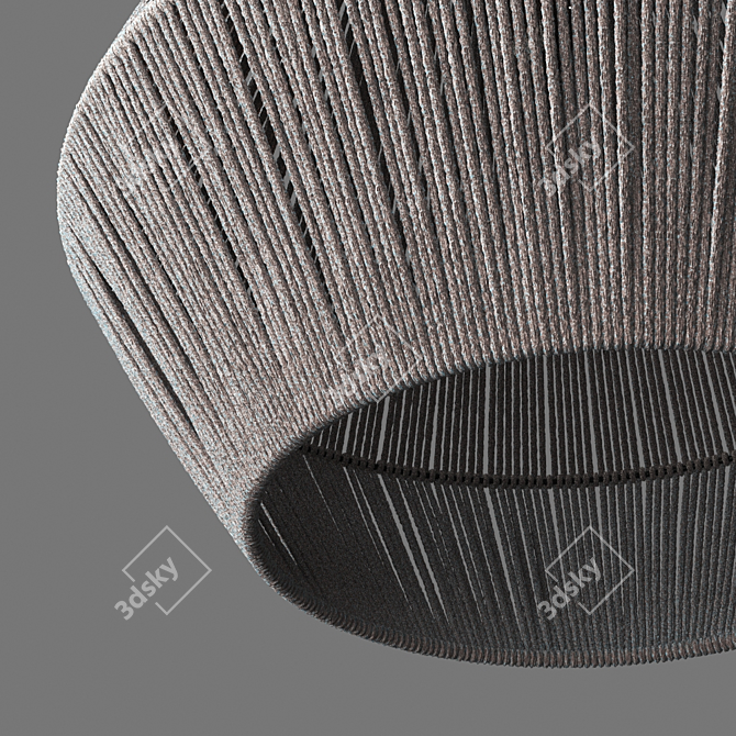 Natural Grey Paper Rope Pendant 3D model image 4