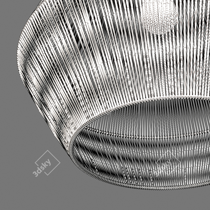 Natural Grey Paper Rope Pendant 3D model image 5