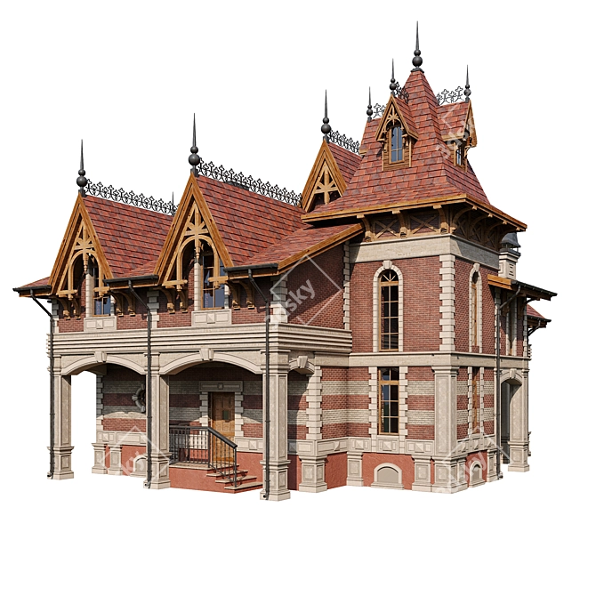 Classic Wood Shingle House 3D model image 3