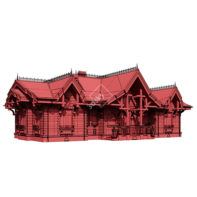 Modern Classic House Design 3D model image 6