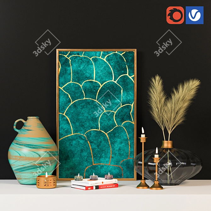 Elegant Decor Set 3D model image 1