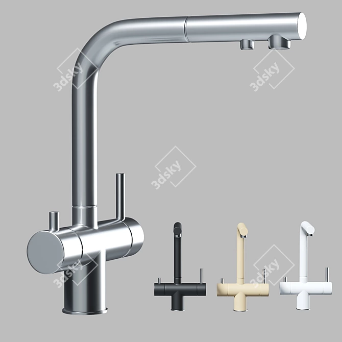 BLANCO FONTAS-S II: Stainless Steel Kitchen Mixer with Drinking Water Tap 3D model image 1