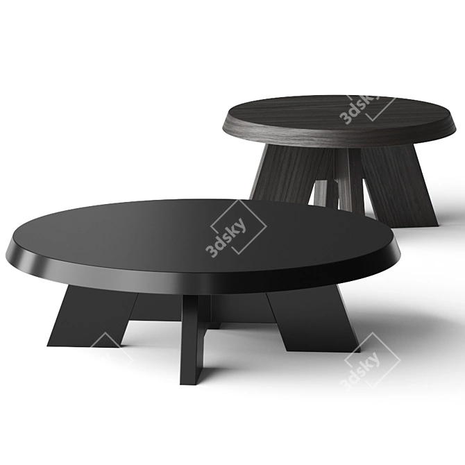 Minimalist Wood Coffee Tables 3D model image 1