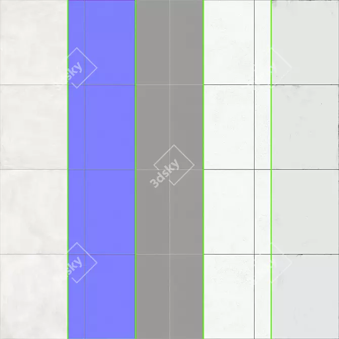 Pure White Cement Tile: High-Quality 4*4 Texture 3D model image 3