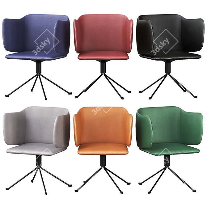 Modern Chorus Armchair: Sleek Design & Comfort 3D model image 2