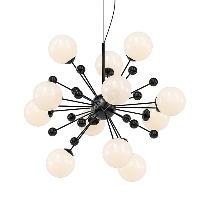 Elegant Black Pendant Light 3D model image 1