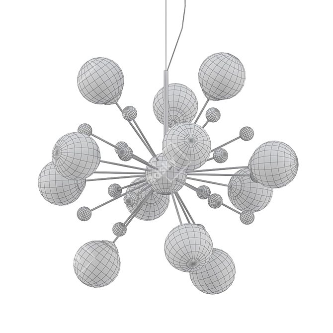 Elegant Black Pendant Light 3D model image 2