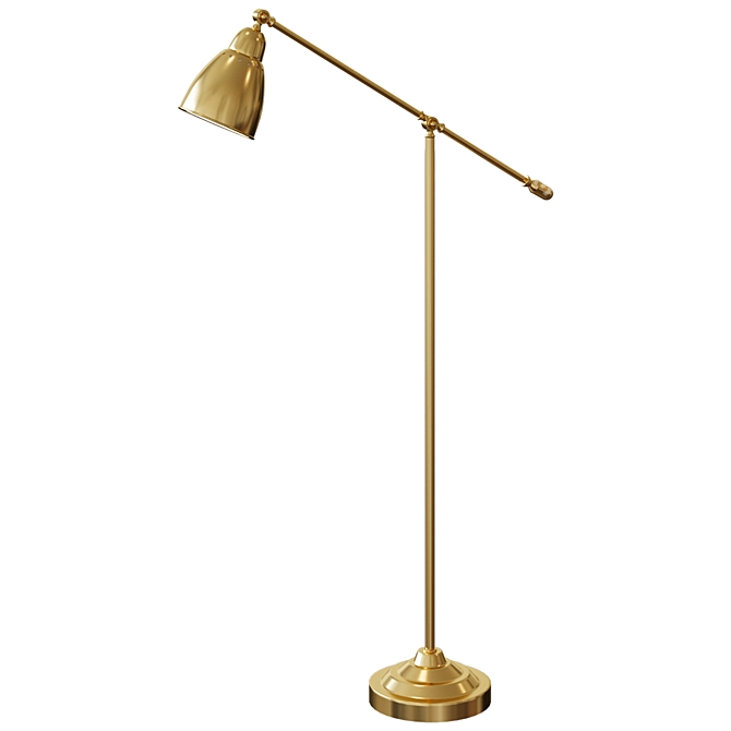 Vintage Brass Floor Lamp 3D model image 1