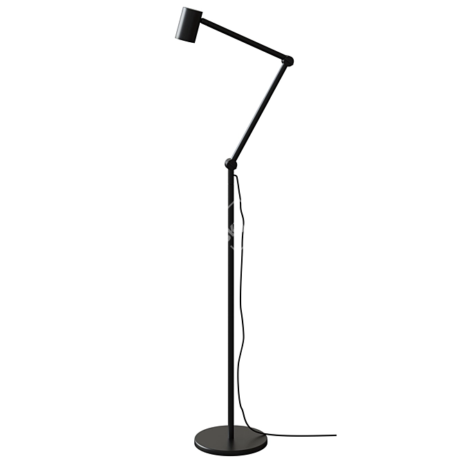 Modern Anthracite Floor/Reading Lamp 3D model image 1