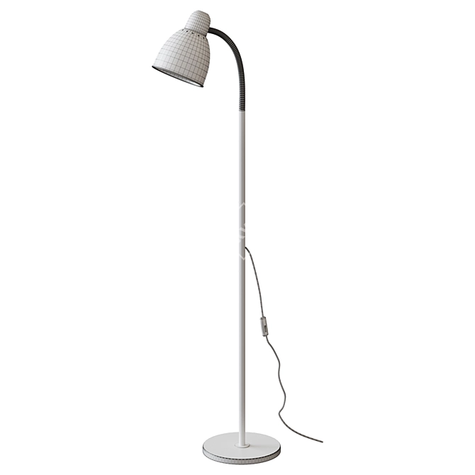 Modern White Floor Lamp 3D model image 2