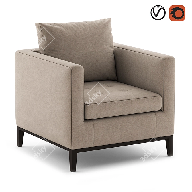 B&B Italia Lucrezia Soft: Modern Armchair with 3D Rendering Software-Ready Files 3D model image 1