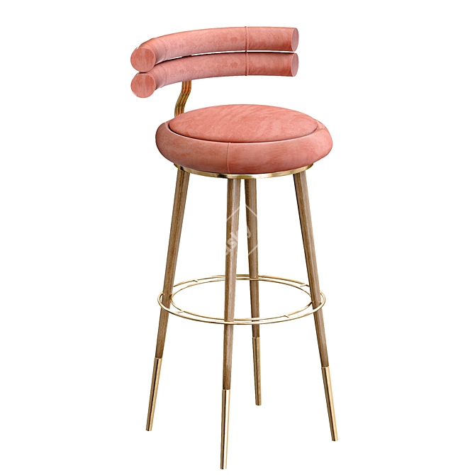 Betsi Bar Chair - Stylish and Versatile Seating Solution 3D model image 1