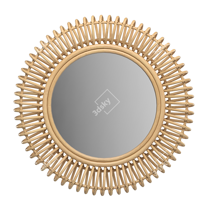 Rattan Tarsile Mirror: Elegant Decor for Your Space 3D model image 1