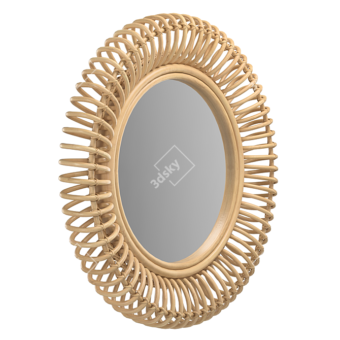 Rattan Tarsile Mirror: Elegant Decor for Your Space 3D model image 2