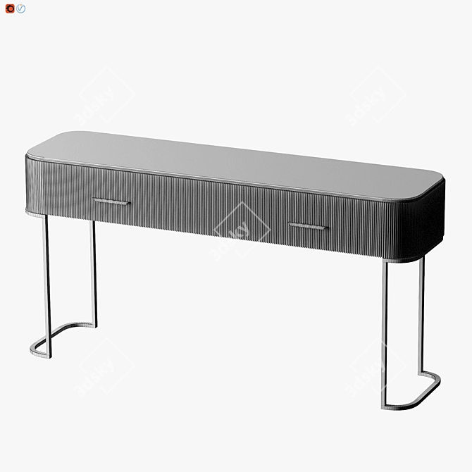 Elegant Ebony Marble Console 3D model image 4