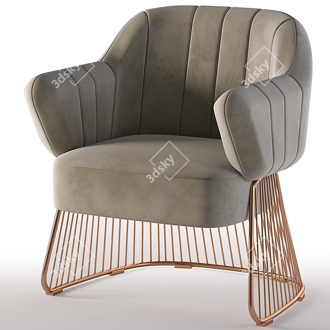 Modern Armchair: 3ds Max, Corona Render, Lowpoly 3D model image 3