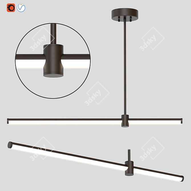 Title: Budget Office Lamp - Stylish and Affordable! 3D model image 1
