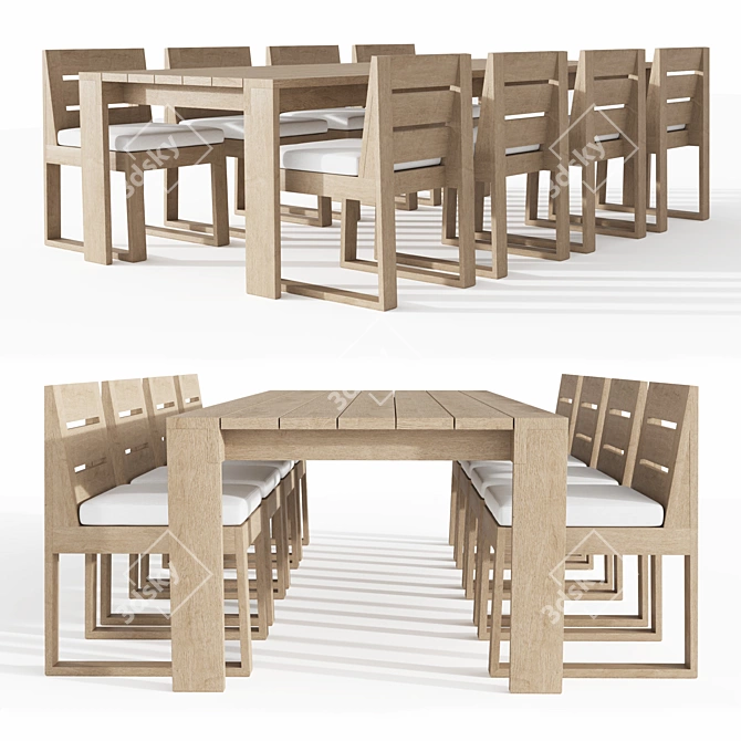 Elegant TROPEA Dining Table Set 3D model image 2