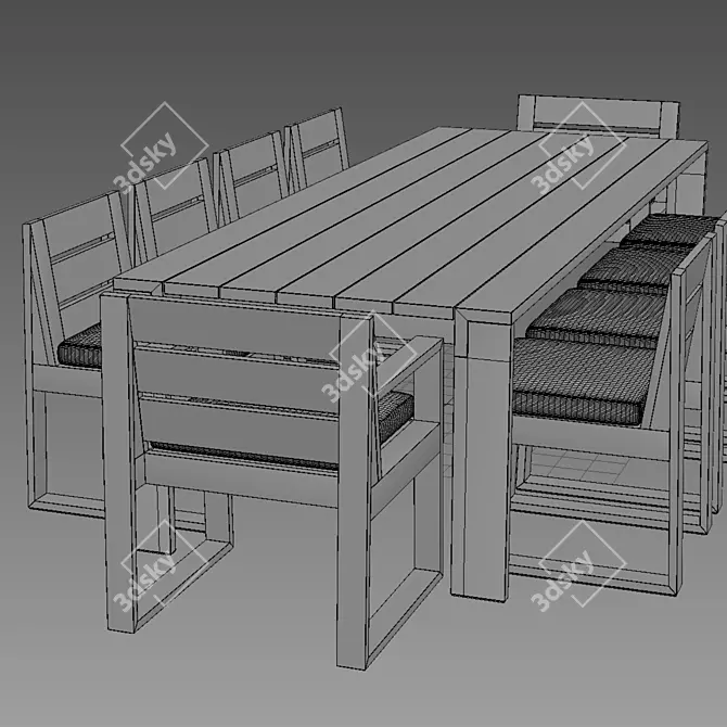 Elegant TROPEA Dining Table Set 3D model image 3