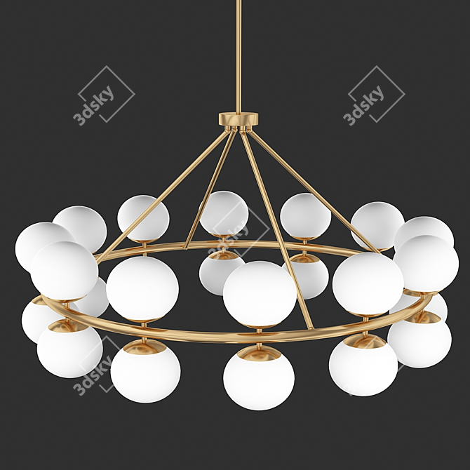 Hutchinson Brass Chandelier: Modern Retro Elegance 3D model image 1