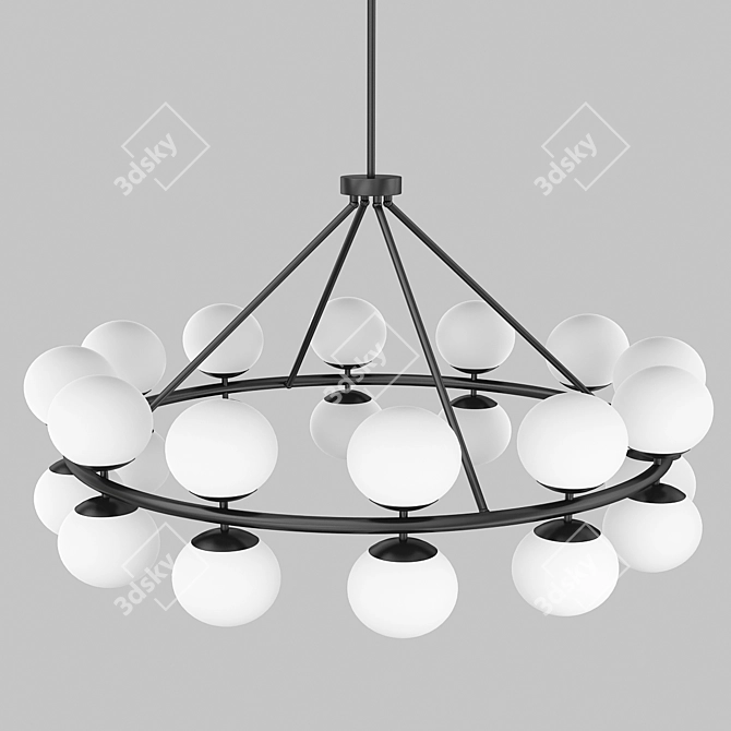 Hutchinson Brass Chandelier: Modern Retro Elegance 3D model image 2