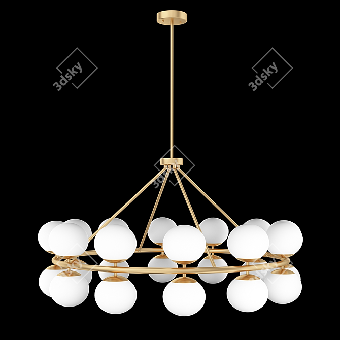 Hutchinson Brass Chandelier: Modern Retro Elegance 3D model image 3