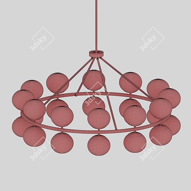 Hutchinson Brass Chandelier: Modern Retro Elegance 3D model image 5