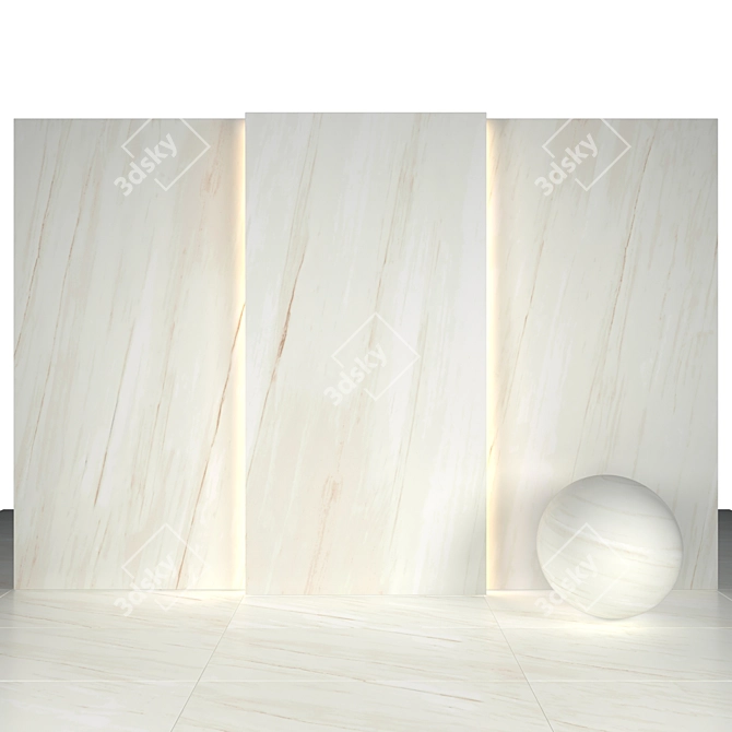 Elegant Alpine White Marble Slabs 3D model image 1