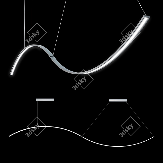 Sleek and Stylish LED Chandelier 3D model image 1