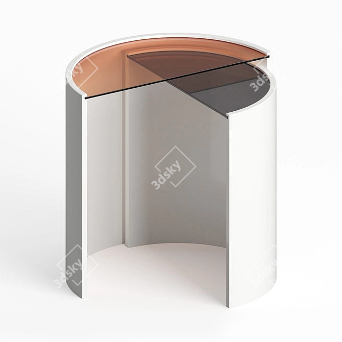 Contour Glass Top Side Tables 3D model image 1