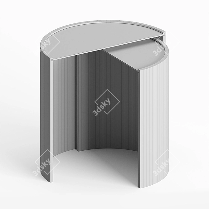 Contour Glass Top Side Tables 3D model image 2