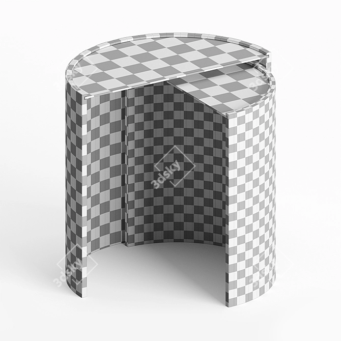 Contour Glass Top Side Tables 3D model image 3