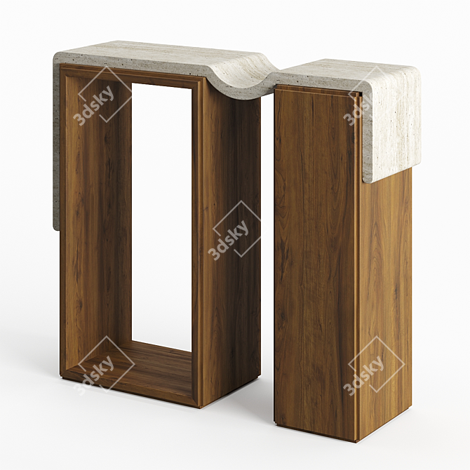 Travertine Melt Console Table 3D model image 1