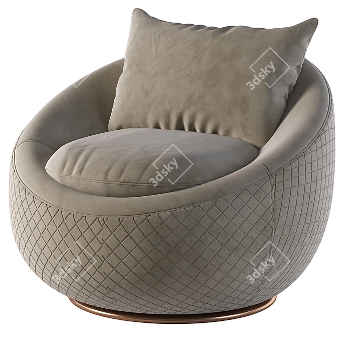 Modern Armchair: 3D Model, Lowpoly, Textured 3D model image 2