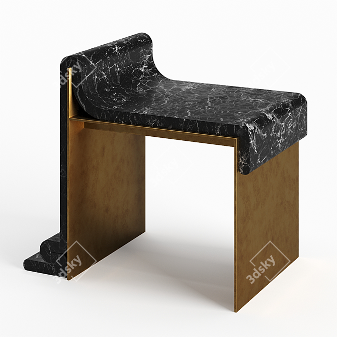 Marble & Concrete Melt Chair: Limited Edition 3D model image 2