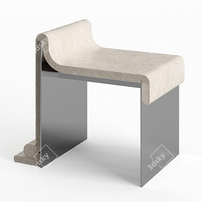 Marble & Concrete Melt Chair: Limited Edition 3D model image 3