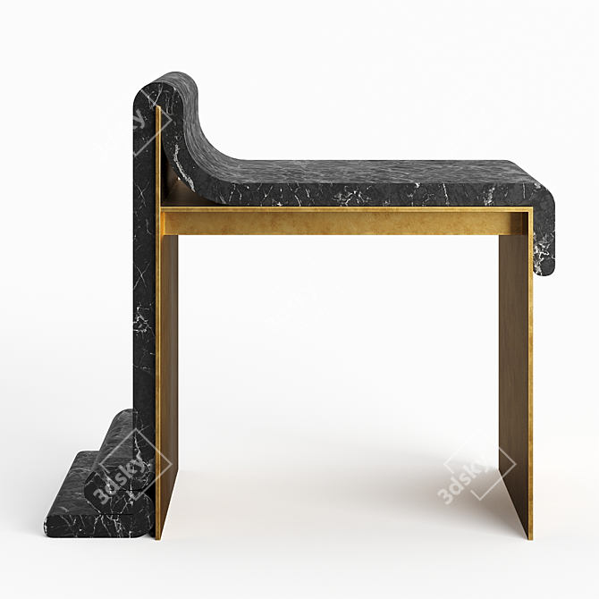 Marble & Concrete Melt Chair: Limited Edition 3D model image 6