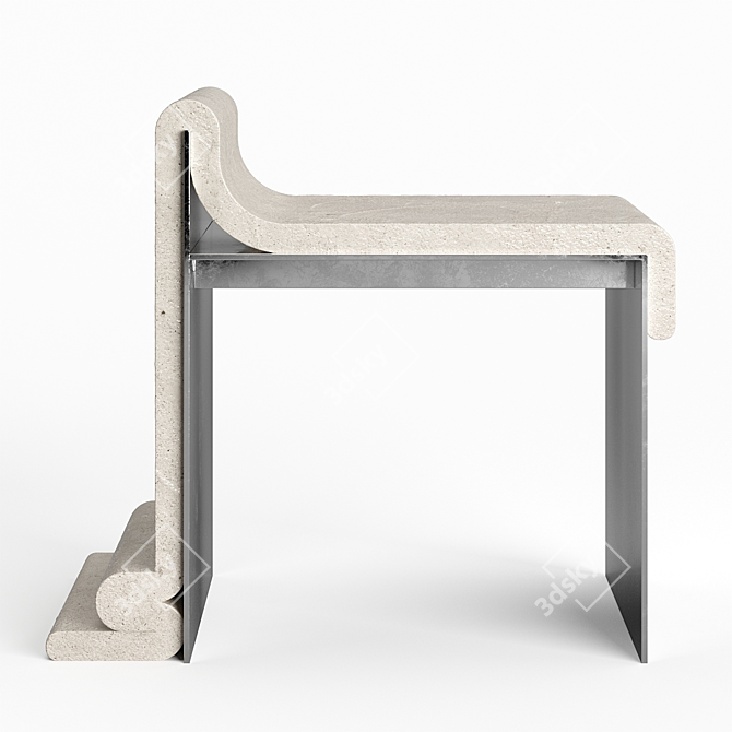 Marble & Concrete Melt Chair: Limited Edition 3D model image 7